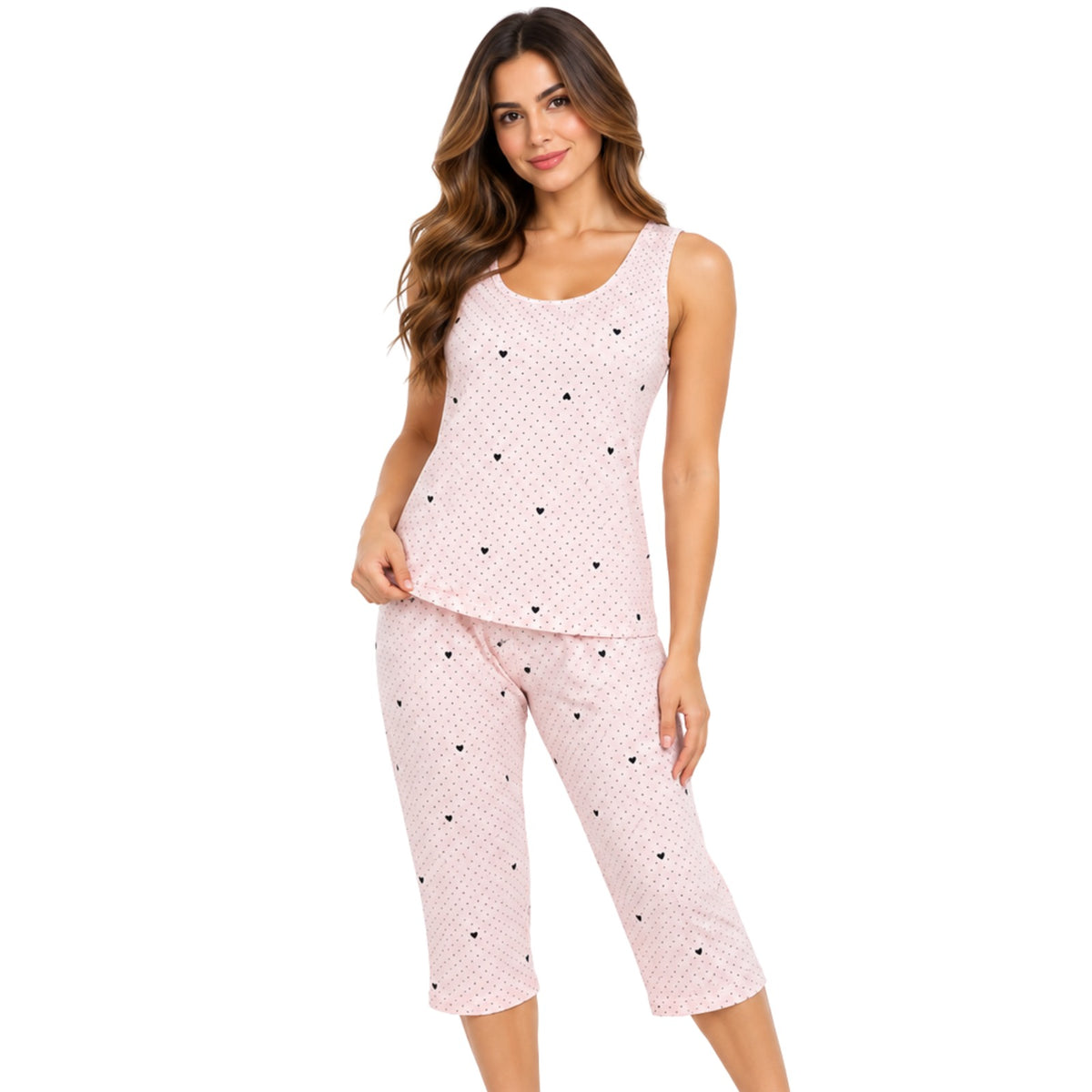 Pijama Pescador Regata Liganete Poá Rosa