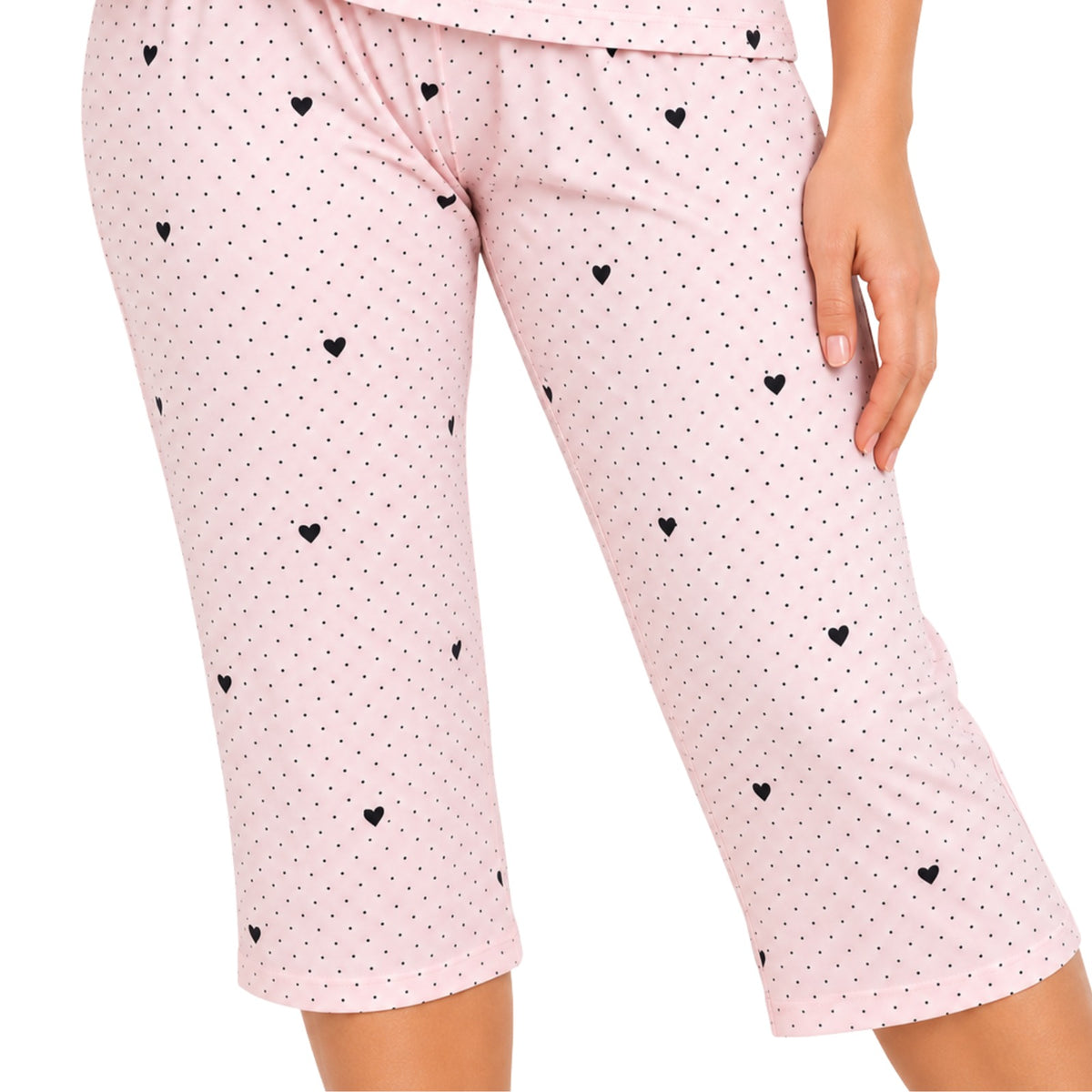 Pijama Pescador Regata Liganete Poá Rosa