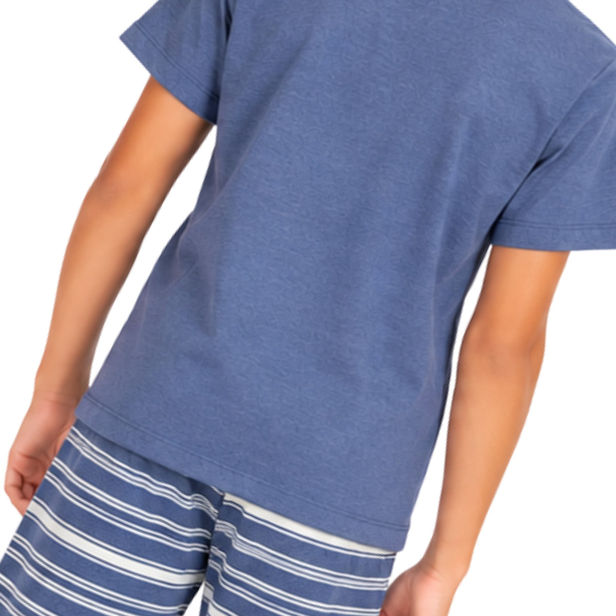 Pijama Masculino Juvenil Mescla Hello Friend Azul Estornado