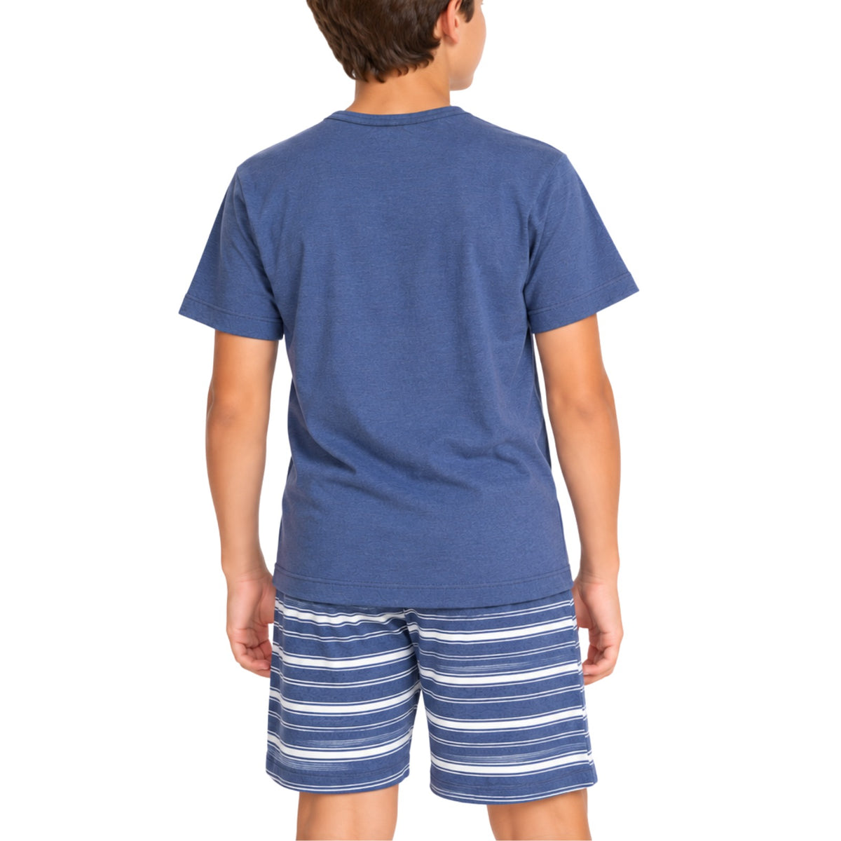 Pijama Masculino Juvenil Mescla Think Festa Azul Estornado