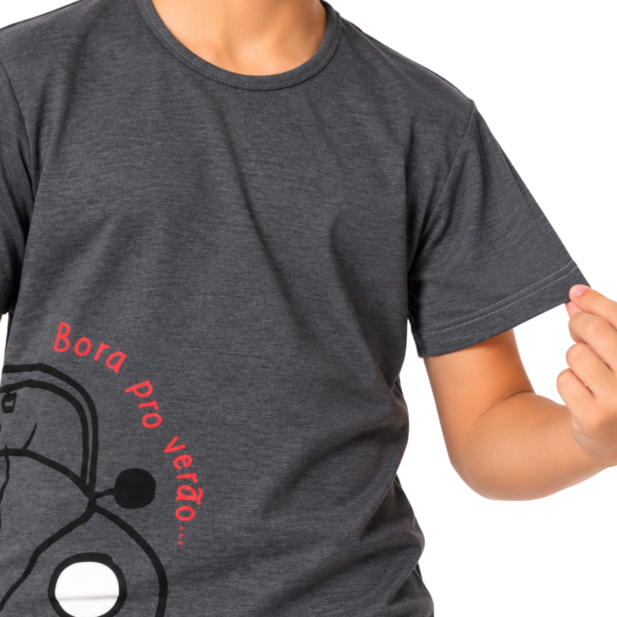 Pijama Masculino Juvenil Mescla Chumbo Verão