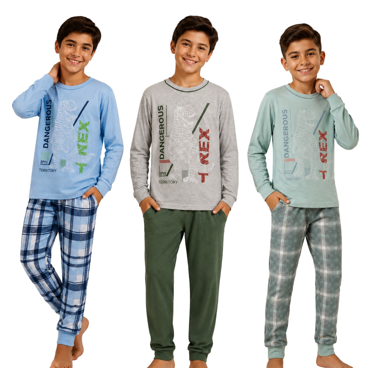 Pijama Masculino Juvenil Longo Algodao Dangeroux
