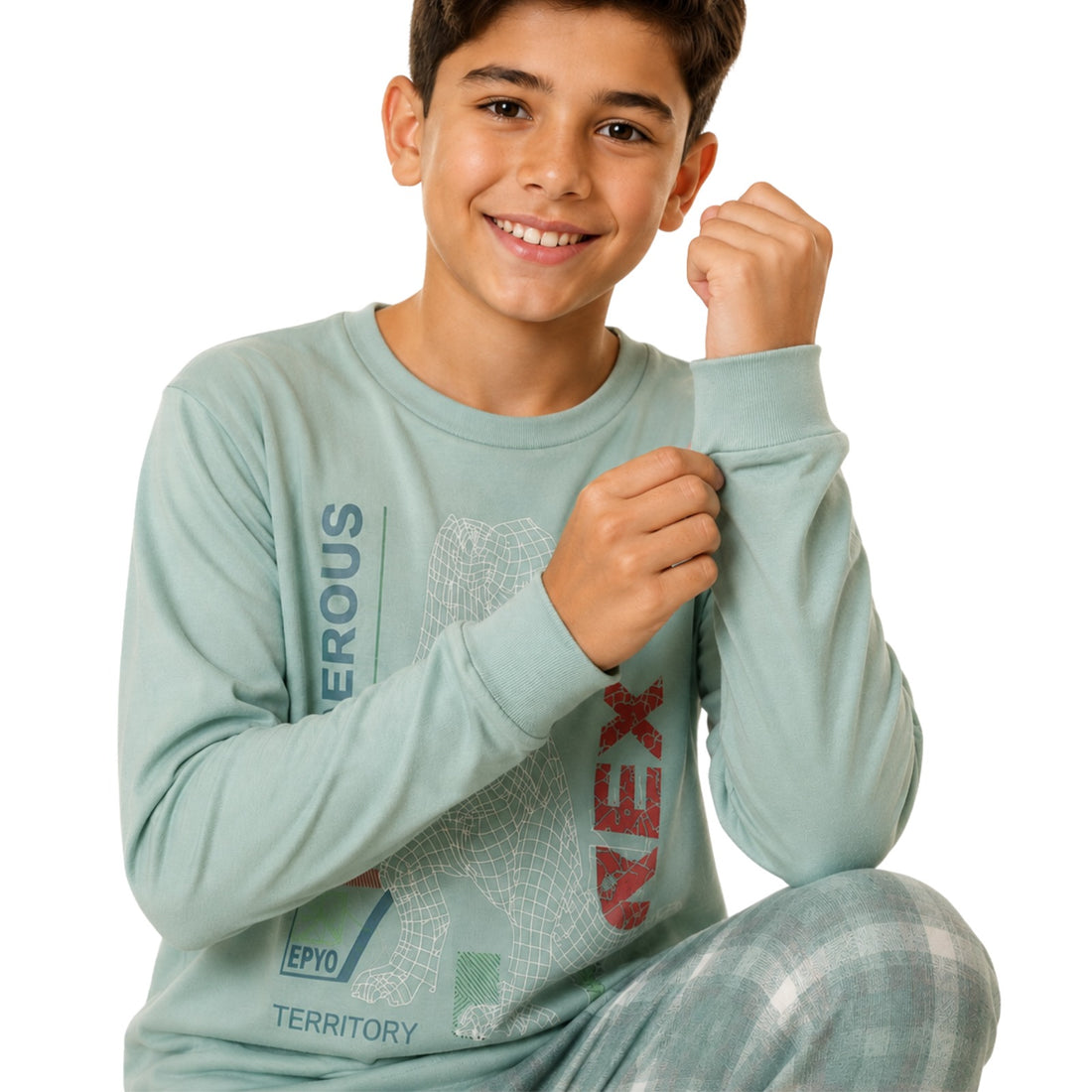 Pijama Masculino Juvenil Longo Algodao Dangeroux
